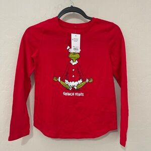 Grinch Vibes Red Kids Shirt